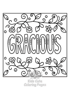 Inspirational Word coloring page for girls, free to print