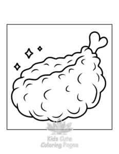 Japanese Food coloring page for girls, free to print