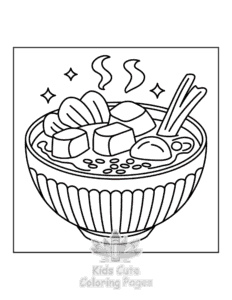 Easy Japanese Food coloring sheet for young children
