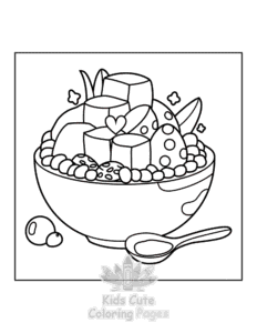 Easy Japanese Food coloring sheet for young children