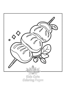 Simple Japanese Food coloring page for toddlers