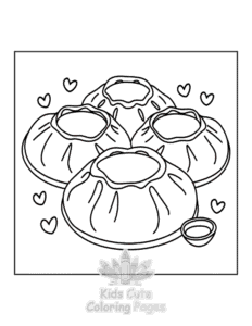 Japanese Food coloring page for boys, printable at home