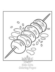 Japanese Food coloring page for classroom activities