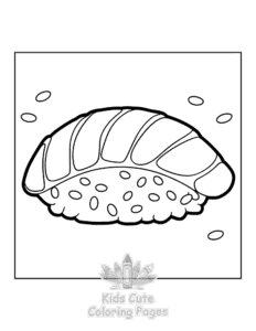 Japanese Food coloring page for boys, printable at home