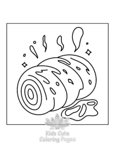 Simple Japanese Food coloring page for toddlers