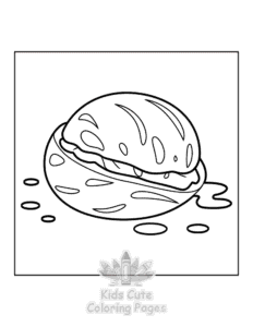 Simple Japanese Food coloring page for toddlers
