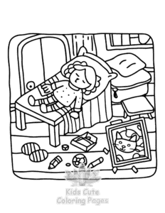 Free Lazy Day with Cat coloring pages to print at home