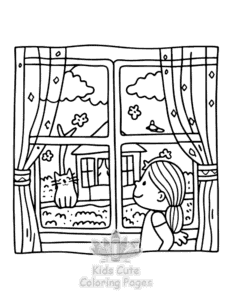 Lazy Day with Cat coloring page for boys, printable at home