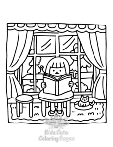 Free printable Lazy Day with Cat coloring page for kids