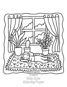 Lazy Day with Cat coloring page for boys, printable at home