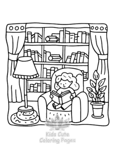 Simple Lazy Day with Cat coloring page for toddlers