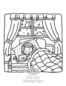 Lazy Day with Cat coloring page for classroom activities
