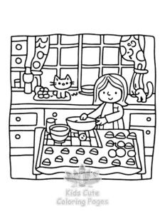 Easy Lazy Day with Cat coloring sheet for young children