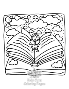 Printable Lazy Day with Cat coloring sheet for preschoolers