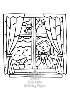 Lazy Day with Cat coloring page for boys, printable at home