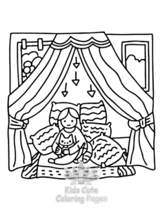 Easy Lazy Day with Cat coloring sheet for young children