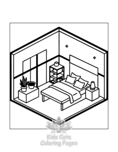 Simple Little Corner coloring page for toddlers