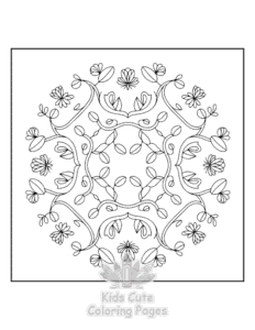 Free printable Mandala Nature coloring page for kids
