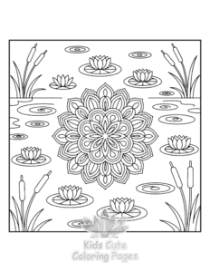 Mandala Nature coloring page for boys, printable at home