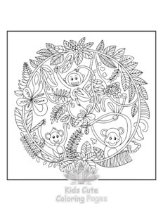 Mandala Nature coloring page for classroom activities