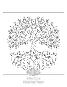 Free printable Mandala Nature coloring page for kids