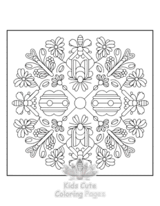 Printable Mandala Nature coloring sheet for preschoolers