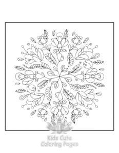 Simple Mandala Nature coloring page for toddlers