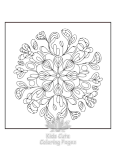 Easy Mandala Nature coloring sheet for young children