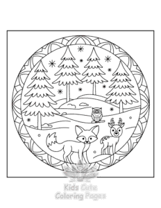 Mandala Nature coloring page for boys, printable at home