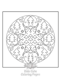 Simple Mandala Nature coloring page for toddlers