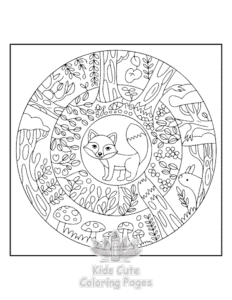 Printable Mandala Nature coloring sheet for preschoolers