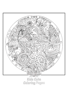 Easy Mandala Nature coloring sheet for young children