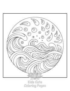 Mandala Nature coloring page for boys, printable at home