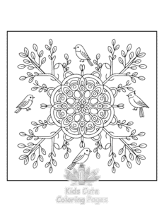 Free printable Mandala Nature coloring page for kids