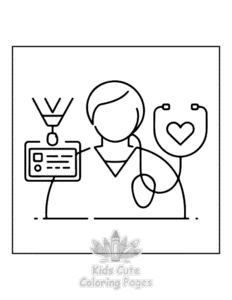 Medical Girly coloring page for girls, free to print