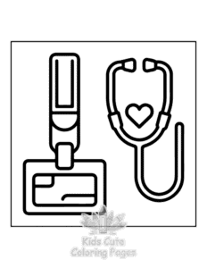 Simple Medical Girly coloring page for toddlers