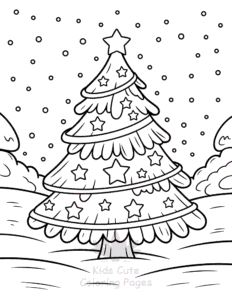 Printable Merry Christmas coloring sheet for preschoolers