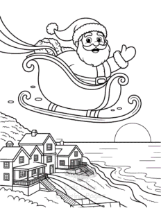 Printable Merry Christmas coloring sheet for preschoolers