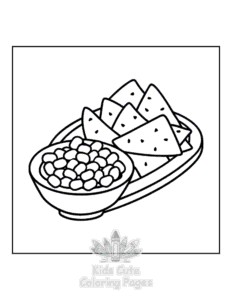 Printable Mexican Treats coloring sheet for preschoolers
