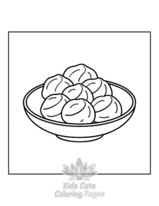 Printable Mexican Treats coloring sheet for preschoolers