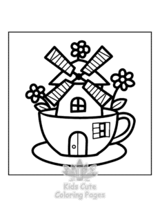 Easy Mini Garden coloring sheet for young children