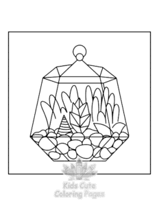Simple Mini Garden coloring page for toddlers