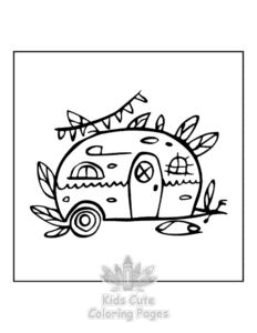 Easy Mini Garden coloring sheet for young children