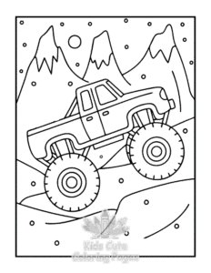 Simple Monster Truck coloring page for toddlers