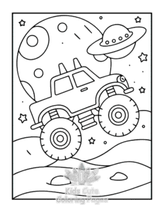 Printable Monster Truck coloring sheet for preschoolers