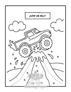 Monster Truck coloring page for boys, printable at home
