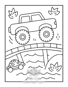 Simple Monster Truck coloring page for toddlers