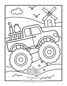 Monster Truck coloring page for girls, free to print
