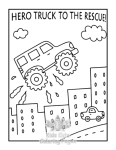 Monster Truck coloring page for boys, printable at home