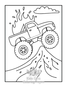 Simple Monster Truck coloring page for toddlers